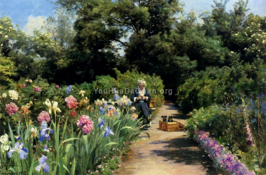 Knitting In The Garden - 佩德·莫克·曼斯特德